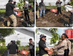 Manager PT Oscar Ulang Tahun, Kapolres Inhil Hadiahi Bibit Pohon